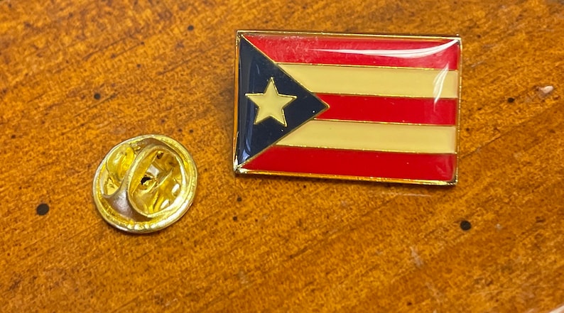 USA Puerto Rico Friendship Pin: Hand Stamped Cloisonné Lapel Pin - Etsy