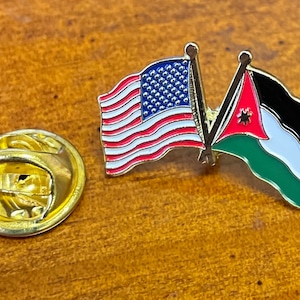 USA & Jordan Friendship Flag Lapel Pin