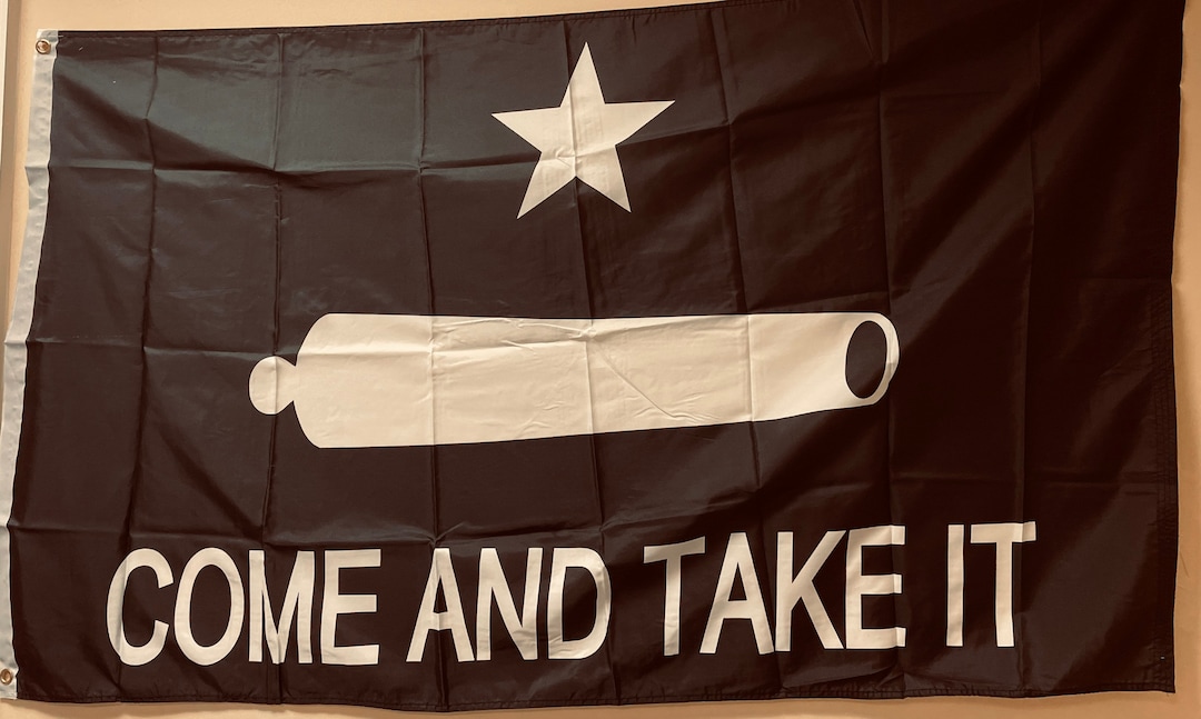 3X5 BLOOD RED COME AND TAKE IT GONZALES NRA FLAG GROMMETS 100D - Foto 5