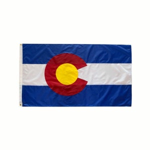 Colorado Sewn Embroidered nylon and 600D synthetic material flag 3x5ft  canvas header premium Embroidered flag