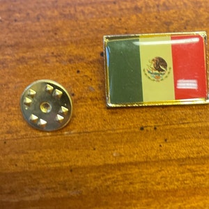 Mexico country flag  lapel pins hand stamped and baked finished cloissone pins