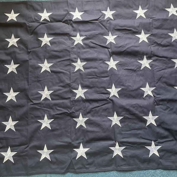 48 Stars US Navy Jack Flag: Sewn Cotton, Embroidered (3x5ft)