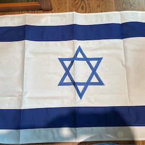 Israel country cotton flag 2x3ft, 3x5ft Sewn Embroidered with brass and grommets and 4x6ft cotton sewn