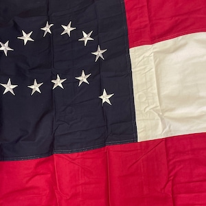 Robert E Lee HQ Cotton Flag: Sewn Embroidered Stars, Brass Grommets (2x3ft, 3x5ft)