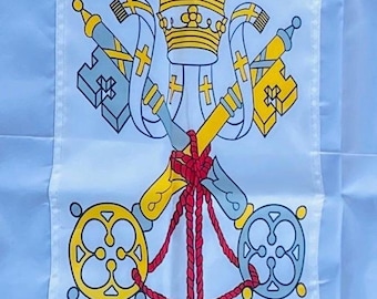 Vatican City Flag: Sewn Embroidered Nylon, 3x5ft, Brass Grommets