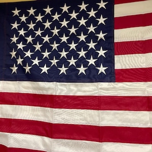 Embroidered USA Flag: Sewn Stripes, Canvas Header (2.5&#39;x4&#39;)