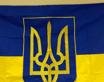 Ukraine Trident  cotton; header with real brass and grommets