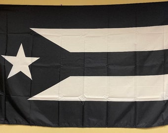 Puerto Rico in black and white flag 3x5ft and Puerto Rico flag printed 3x5ft with brass and grommets polyester oxford fabric single sided