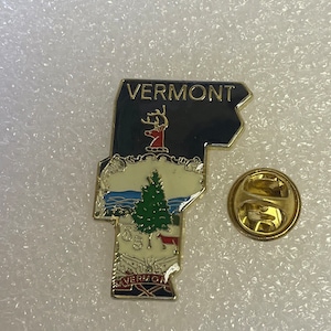 Przypinka na klapę Vermont State i flagi stanu Vermont z mosiężnymi przelotkami, wybierz według własnego wyboru