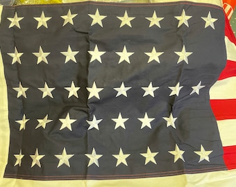 Vintage 48-star US AMERICAN Flag Stars & Stripes WWII Era 24
