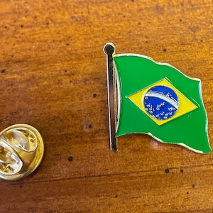 USA & Brazil Friendship Lapel Pin: Cloisonné Flag Pin