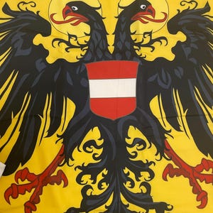 Holy Roman Empire Flag: 14th Century Double-Sided sewn cotton embroidered brass grommets 3x6ft