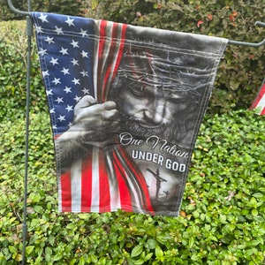 USA Cristian flags with brass and grommets printed on both side