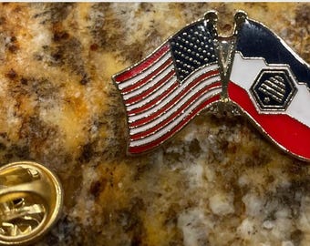 New Utah, Salt Lake City cloisonné pin; hand stamped and baked finished pin