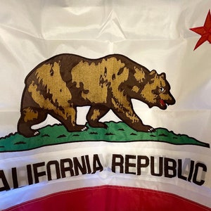 California Republic flags with brass and grommets printed and Embroidered Pick size of  your choice Prices vary every sizes
