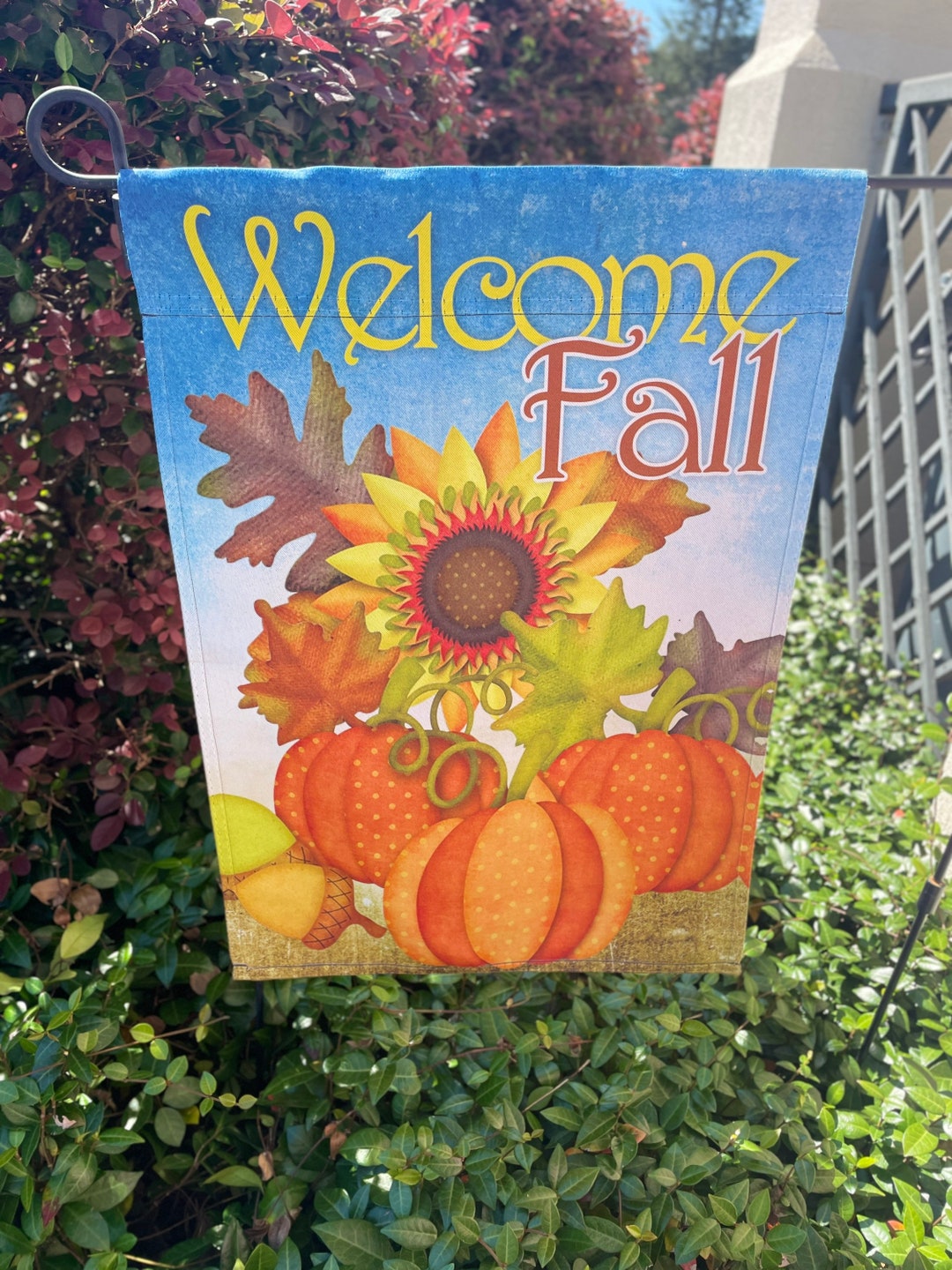 Welcome Fall and Thanksgiving 12x18inches Garden Flag With Sleeves ...