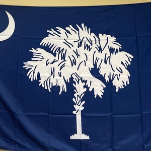 South Carolina State Flagge: Historisches Palmetto Baum Design mit Ösen