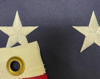 USA 35 stars thirteen stripes sewn embroidered 3x5ft 600D synthetic cotton brass grommets