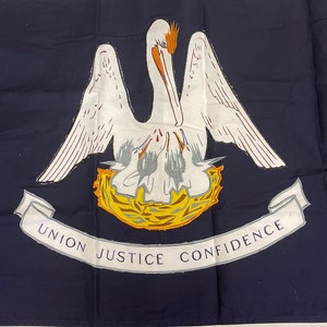 Louisiana state  cotton sewn embroidered flag  with brass and grommets