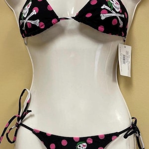 Pirate Princess Polka Dot low waisted  String bikini  without padding  Nylon Spandex fabric if you love tanning this bikini is PERFECT!