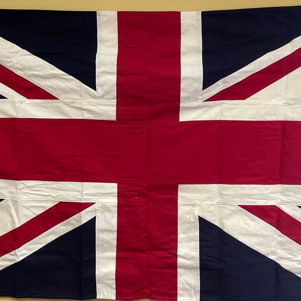 Drapeau du Royaume-Uni : 3 x 1,5 m : drapeau en coton brodé, cousu, avec laiton et oeillets