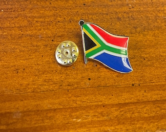 South Africa wavy country flag pin hand stamped and baked finished cloisonné pin