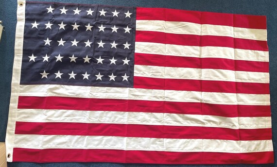 37 Stars American Historical Flag: 1867-1877 Cotton Embroidered