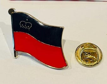 Liechtenstein country flag pin hand stamped cloisonné pin