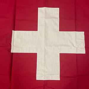 Embroidered Swiss Flag: 3x3ft Cotton with Brass Grommets