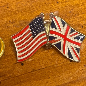 UK Country flag lapel pin hand stamped and baked finished cloisonné pin