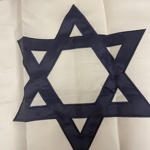 Embroidered Israel Flag: Sewn 600D Synthetic Cotton with Grommets