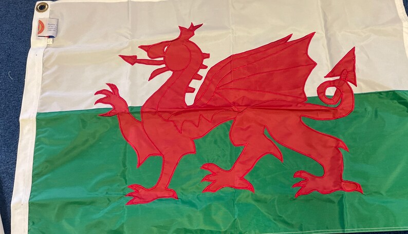 Vintage 1990s Welsh Flag: Embroidered Red Dragon, Wales UK - Etsy