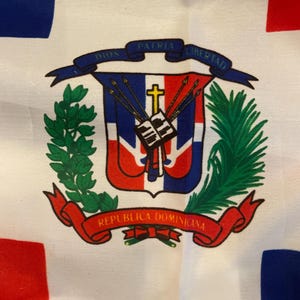 Dominican Republic flag 3x5ft with brass grommets 4 rows of sewing on fly ends printed on both side single sided flag