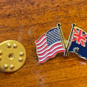 USA & Australia Friendship Flag Pin: Hand-Stamped Cloisonné