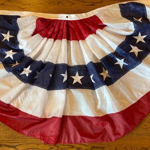 3x6ft USA Sewn Embroidered bunting fan flag with 3 brass and grommets 210D  and 600D thick material