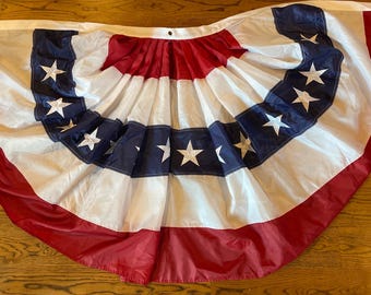 Embroidered USA Bunting Fan Flag – Heavy Duty Synthetic Cotton, 1.5x3