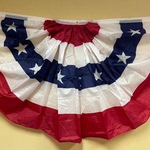 3x6ft USA Fan Bunting 3 brass grommets polyester 4rows of sewing on fly end oxford polyester fabric