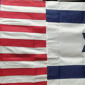 USA & Israel friendship country Sewn embroidered 600D 2 ply canvas header thick material with brass and grommets