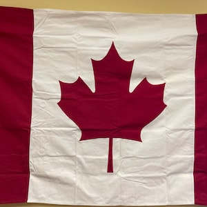 Canada cotton Sewn Embroidered flag 3x5ft with three brass and grommets