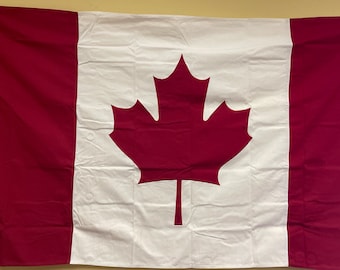 Canada cotton Sewn Embroidered flag 3x5ft and 2x3ft with  brass and grommets