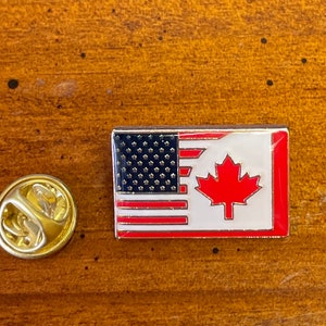 Canada flag lapel pins hand stamped and baked finished cloisonné pin