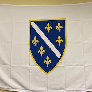 Flag of the Republic of Bosnia and Herzegovina 3x5ft with brass grommets printed polyester fabric single sided printed on both side