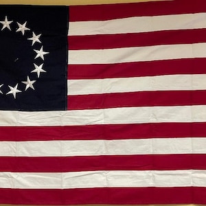 Bandiera Betsy Ross 2x3 piedi e 3 x 5 piedi, bandiera con intestazione in tela cucita in cotone Nota, si prega di lasciare un messaggio se si desiderano tre occhielli o due occhielli