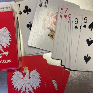 Cartas de baralho antigas da Polônia Baralho completo impresso de cartas de baralho da Polônia