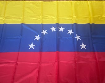 New and old Venezuelan printed flag 3x5ft; brass grommets single sided