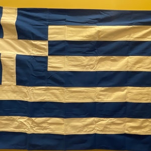 Bandiera nazionale della Grecia 3 x 5 piedi Tessuto 100% cotone Cucito Ricamato con ottone e occhielli