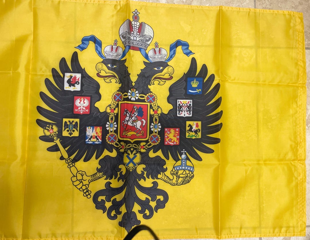 3 x 5フィートのロシア帝国1858-1917の印刷された片面旗、真鍮と