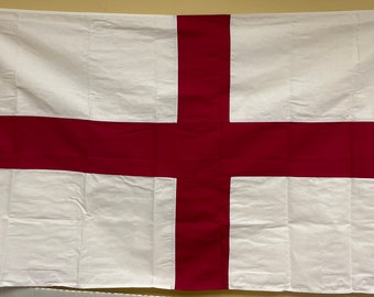 St. Georges Cross Cotton flag embroidered sewn 3x5ft with brass and grommets
