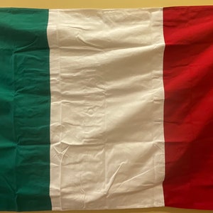 Embroidered Italian Flag: Sewn Cotton, Brass Grommets