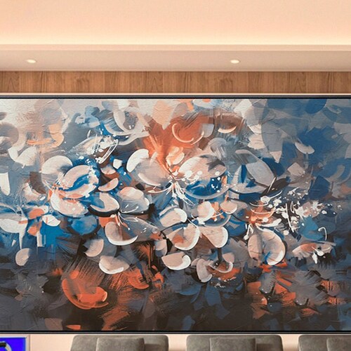 Large Original Flower Painting Custom Oil Painting Mural Art Abstract Art Texture Painting shops Living Room Decor Bohemia Spiritual Wall Decor